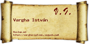 Vargha István névjegykártya
